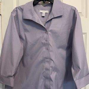 Chico’s lilac color button down shirt size 3